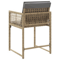 Produktbild för Trädgårdsstolar med dynor 4 st blandad beige konstrotting