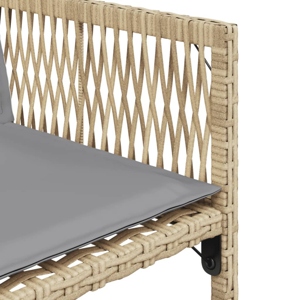 Produktbild för Trädgårdsstolar med dynor 4 st blandad beige konstrotting