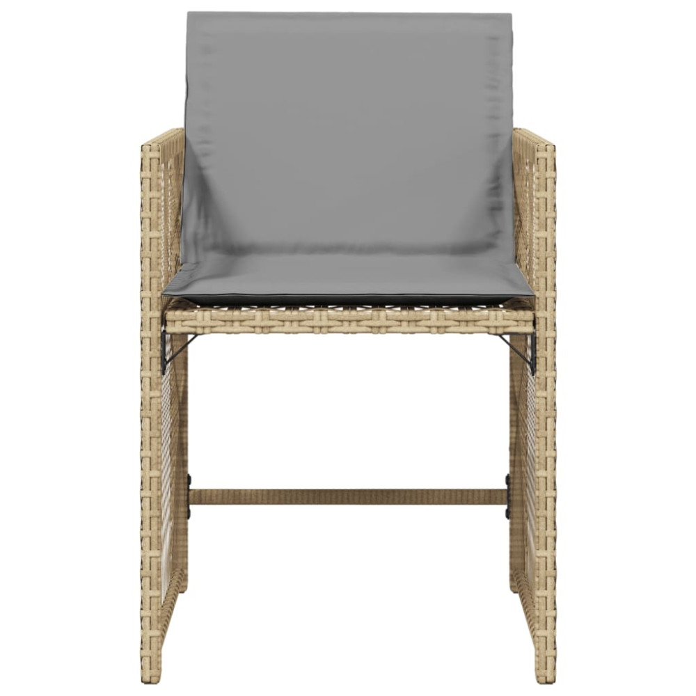 Produktbild för Trädgårdsstolar med dynor 4 st blandad beige konstrotting