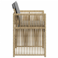 Produktbild för Trädgårdsstolar med dynor 4 st blandad beige konstrotting