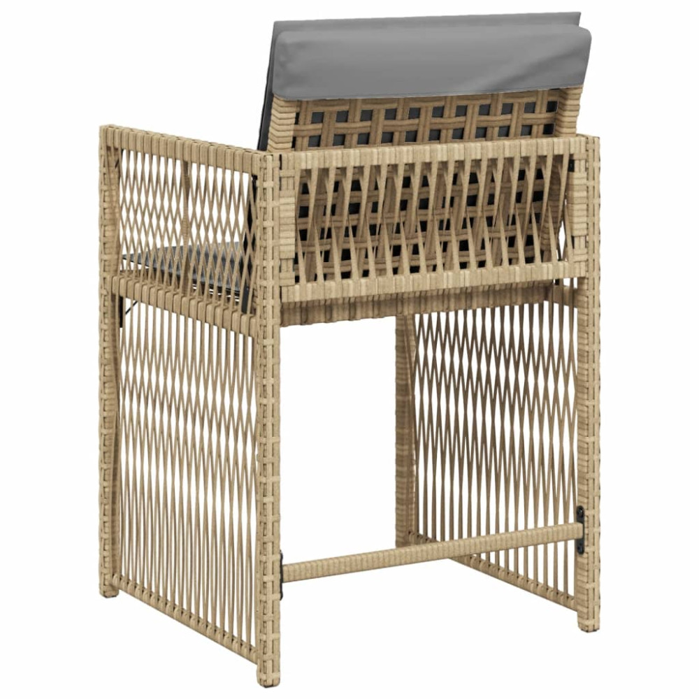 Produktbild för Trädgårdsstolar med dynor 4 st blandad beige konstrotting