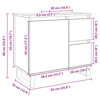 Produktbild för Badrumsskåp sonoma-ek 65x33x60 cm konstruerat trä