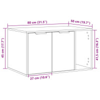 Produktbild för Skåp för kattlåda vit 80x50x45 cm konstruerat trä