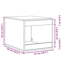Produktbild för Skåp för kattlåda åldrat trä 47x59x42 cm konstruerat trä