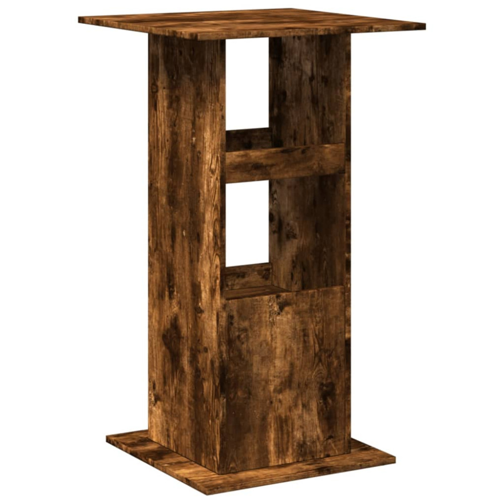 Produktbild för Barbord med förvaring rökfärgad ek 60x60x102 cm konstruerat trä