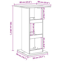 Produktbild för Barbord med förvaring rökfärgad ek 60x60x102 cm konstruerat trä