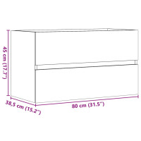 Produktbild för Badrumsskåp betonggrå 80x38,5x45 cm konstruerat trä