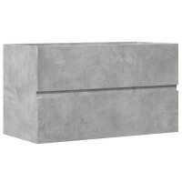 Produktbild för Badrumsskåp betonggrå 80x38,5x45 cm konstruerat trä