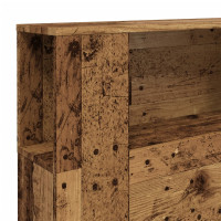 Produktbild för Sänggavel m förvaring åldrat trä 200x18,5x102,5 cm konstr. trä