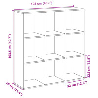 Produktbild för Bokhylla/Rumsavdelare 102x29x103,5 cm konstruerat trä