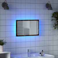 Produktbild för Badrumsspegel LEDs sonoma-ek 60x8,5x38 cm konstruerat trä