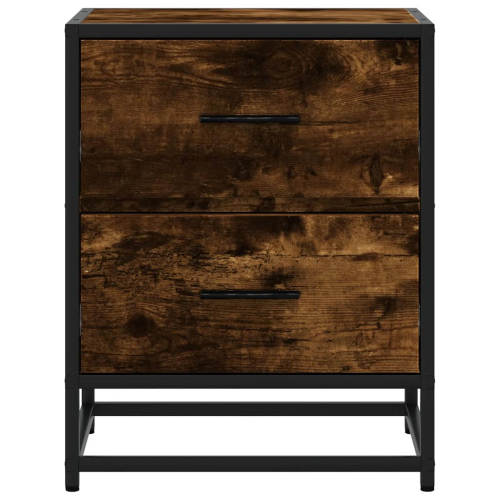 Produktbild för Sängbord 2 st rökfärgad ek 40x31x50 cm konstruerat trä