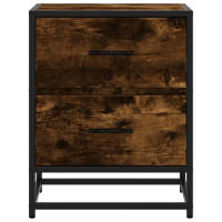 Produktbild för Sängbord 2 st rökfärgad ek 40x31x50 cm konstruerat trä