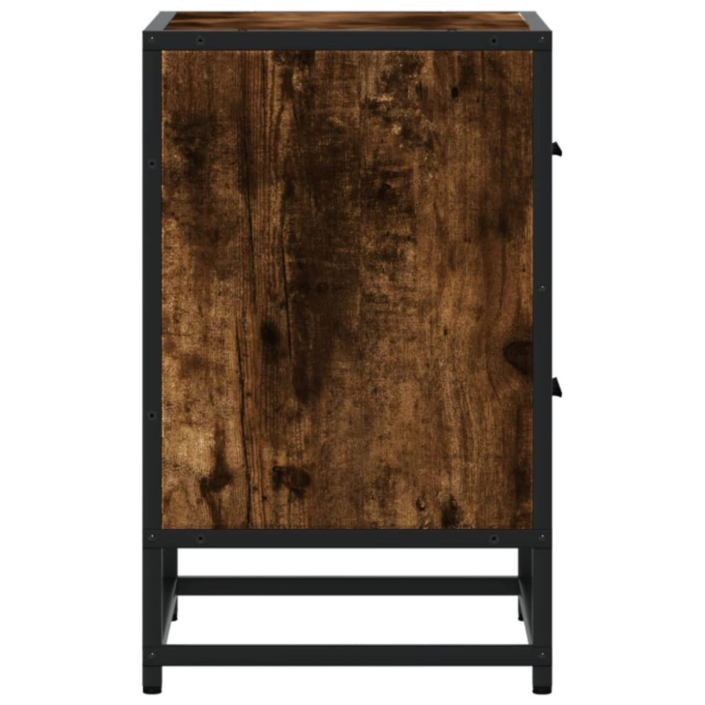Produktbild för Sängbord 2 st rökfärgad ek 40x31x50 cm konstruerat trä