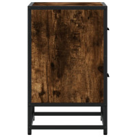 Produktbild för Sängbord 2 st rökfärgad ek 40x31x50 cm konstruerat trä