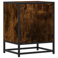 Produktbild för Sängbord 2 st rökfärgad ek 40x31x50 cm konstruerat trä