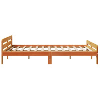 Produktbild för Sängram utan madrass vaxbrun 160x200 cm massiv furu