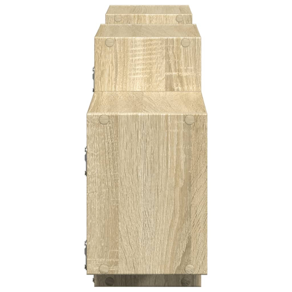 Produktbild för Vägghylla sonoma-ek 129x18x42 cm konstruerat trä