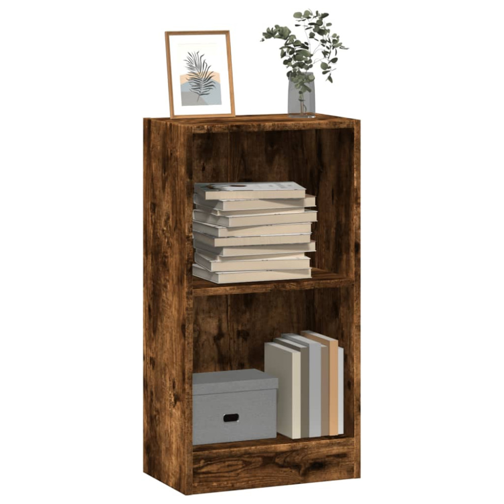 Produktbild för Bokhylla rökfärgad ek 40x24x76 cm konstruerat trä