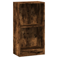 Produktbild för Bokhylla rökfärgad ek 40x24x76 cm konstruerat trä