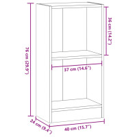 Produktbild för Bokhylla rökfärgad ek 40x24x76 cm konstruerat trä