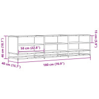 Produktbild för Tv-bänk rökfärgad ek 180x40x46 cm konstruerat trä