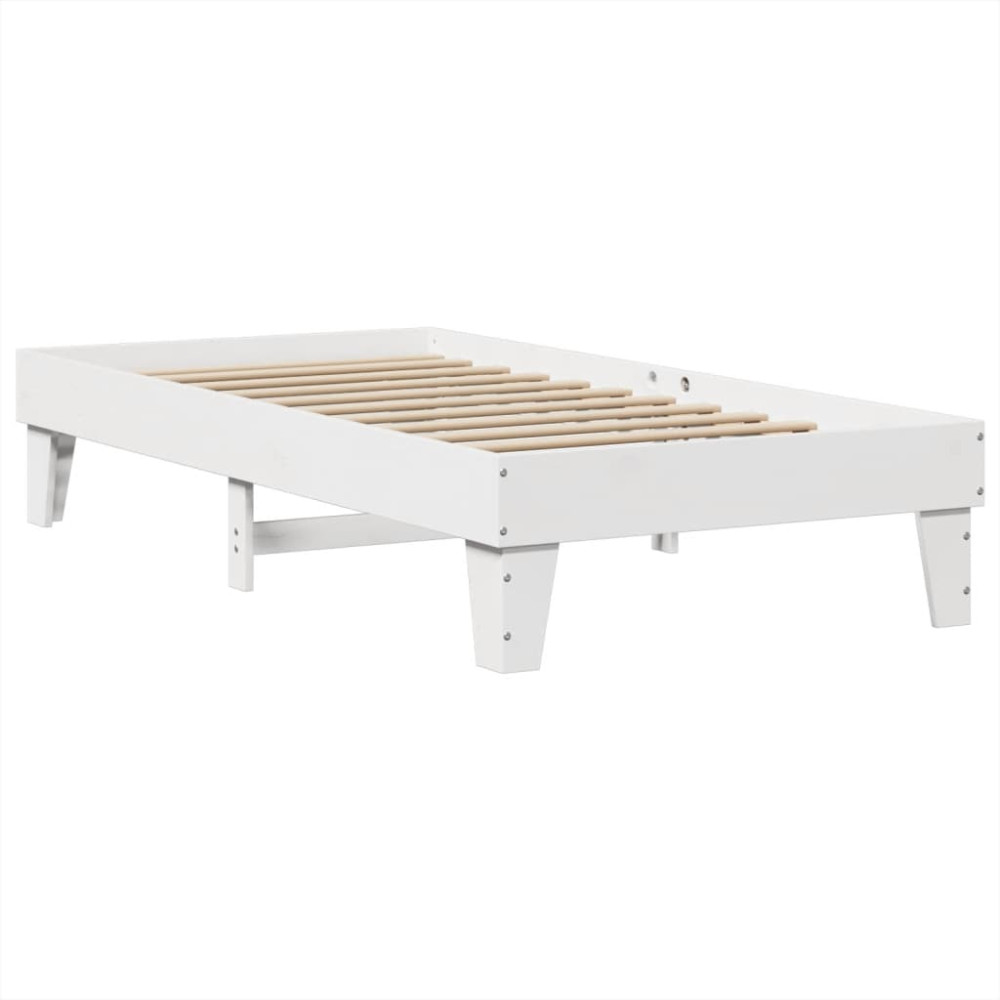 Produktbild för Sängram utan madrass vit 90x200 cm massiv furu