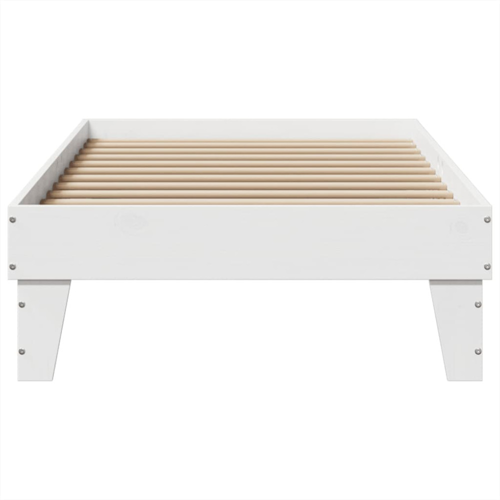Produktbild för Sängram utan madrass vit 90x200 cm massiv furu