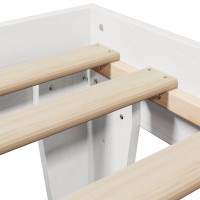 Produktbild för Sängram utan madrass vit 90x200 cm massiv furu