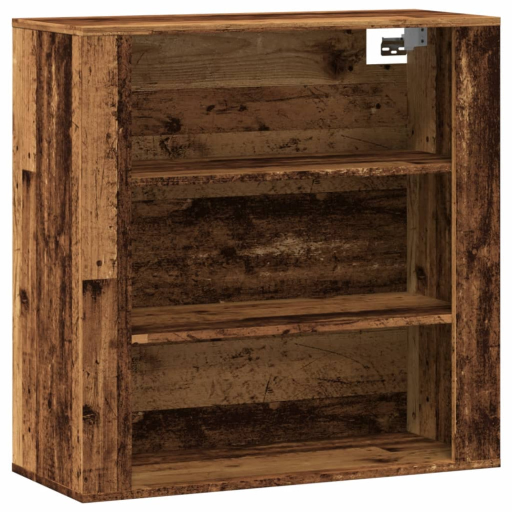 Produktbild för Väggskåp gammalt trä 80x33x80 cm konstruerat trä