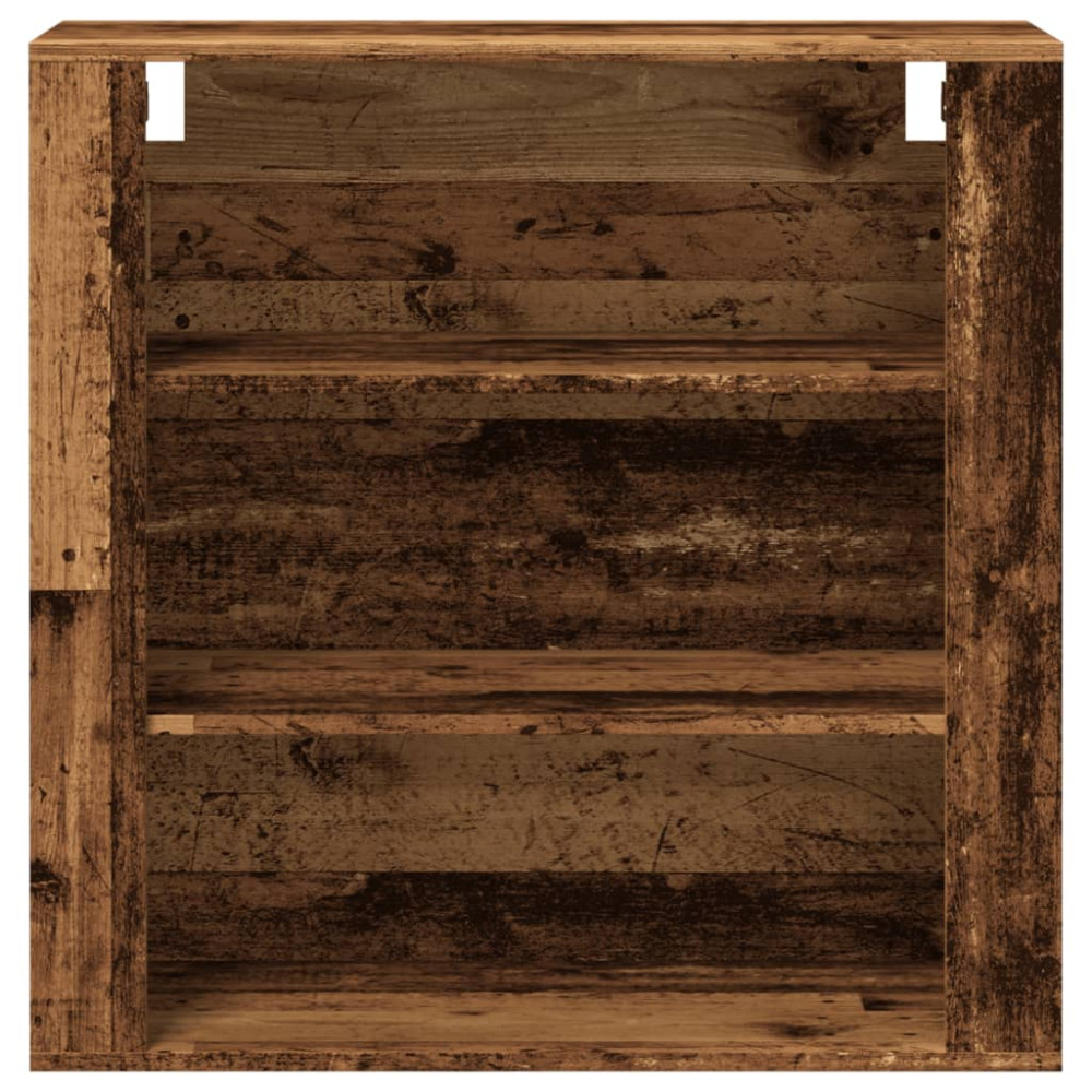Produktbild för Väggskåp gammalt trä 80x33x80 cm konstruerat trä