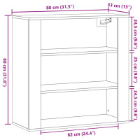 Produktbild för Väggskåp gammalt trä 80x33x80 cm konstruerat trä