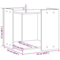 Produktbild för Skåp för kattlåda rökfärgad ek 53x53x51 cm konstruerat trä