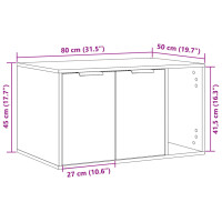 Produktbild för Skåp för kattlåda svart 80x50x45 cm konstruerat trä