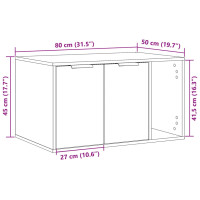 Produktbild för Skåp för kattlåda ek 80x50x45 cm konstruerat trä