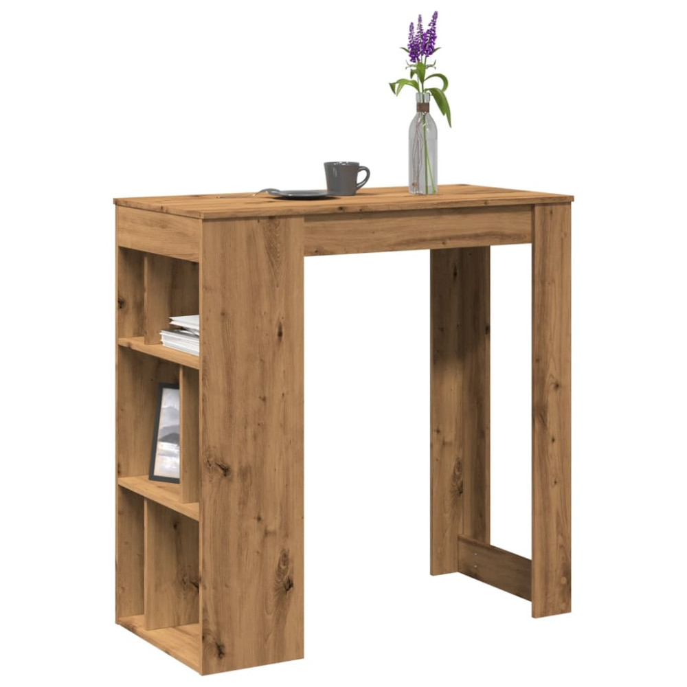 Produktbild för Barbord med hyllor artisian-ek 102x50x103,5 cm konstruerat trä