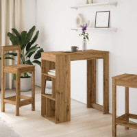 Produktbild för Barbord med hyllor artisian-ek 102x50x103,5 cm konstruerat trä