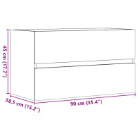 Produktbild för Handfatsskåp åldrat trä 90x38,5x45 cm konstruerat trä