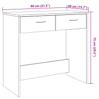 Produktbild för Skrivbord ek 80x40x75 cm konstruerat trä