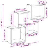 Produktbild för Väggskåp 78x18x71 cm svart konstruerat trä