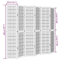 Produktbild för Rumsavdelare 6 paneler svart massivt kejsarträ