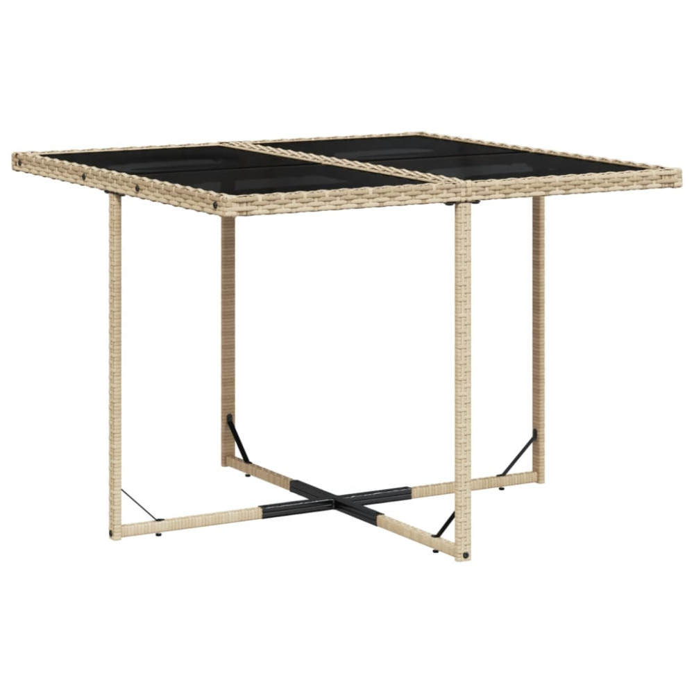Produktbild för Matgrupp för trädgården med dynor 9 delar mixbeige konstrotting
