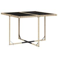 Produktbild för Matgrupp för trädgården med dynor 9 delar mixbeige konstrotting