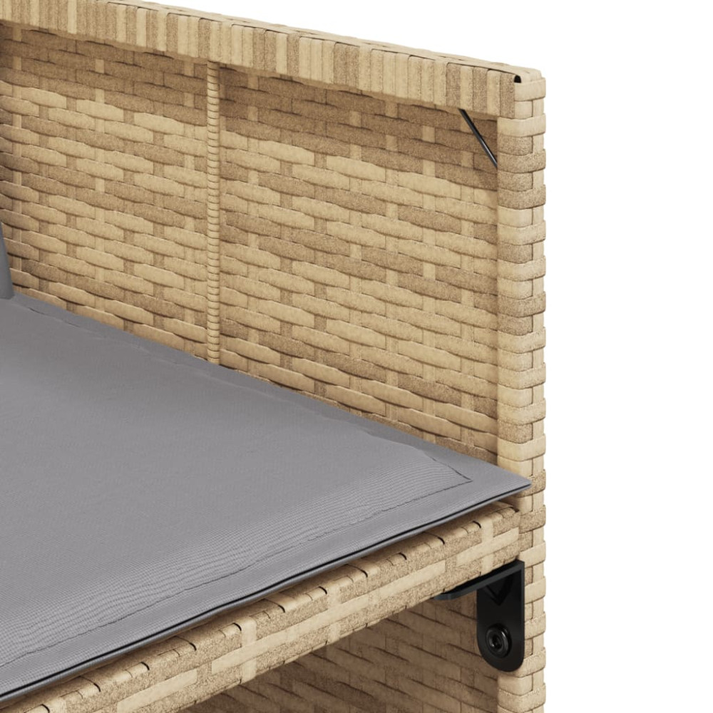 Produktbild för Matgrupp för trädgården med dynor 11delar mixbeige konstrotting