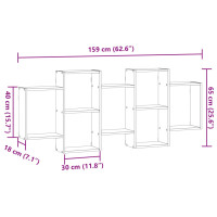 Produktbild för Vägghylla rökfärgad ek 159x18x65 cm konstruerat trä