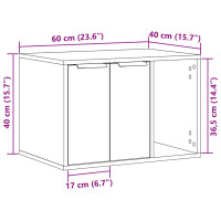 Produktbild för Skåp för kattlåda vit 60x40x40 cm konstruerat trä