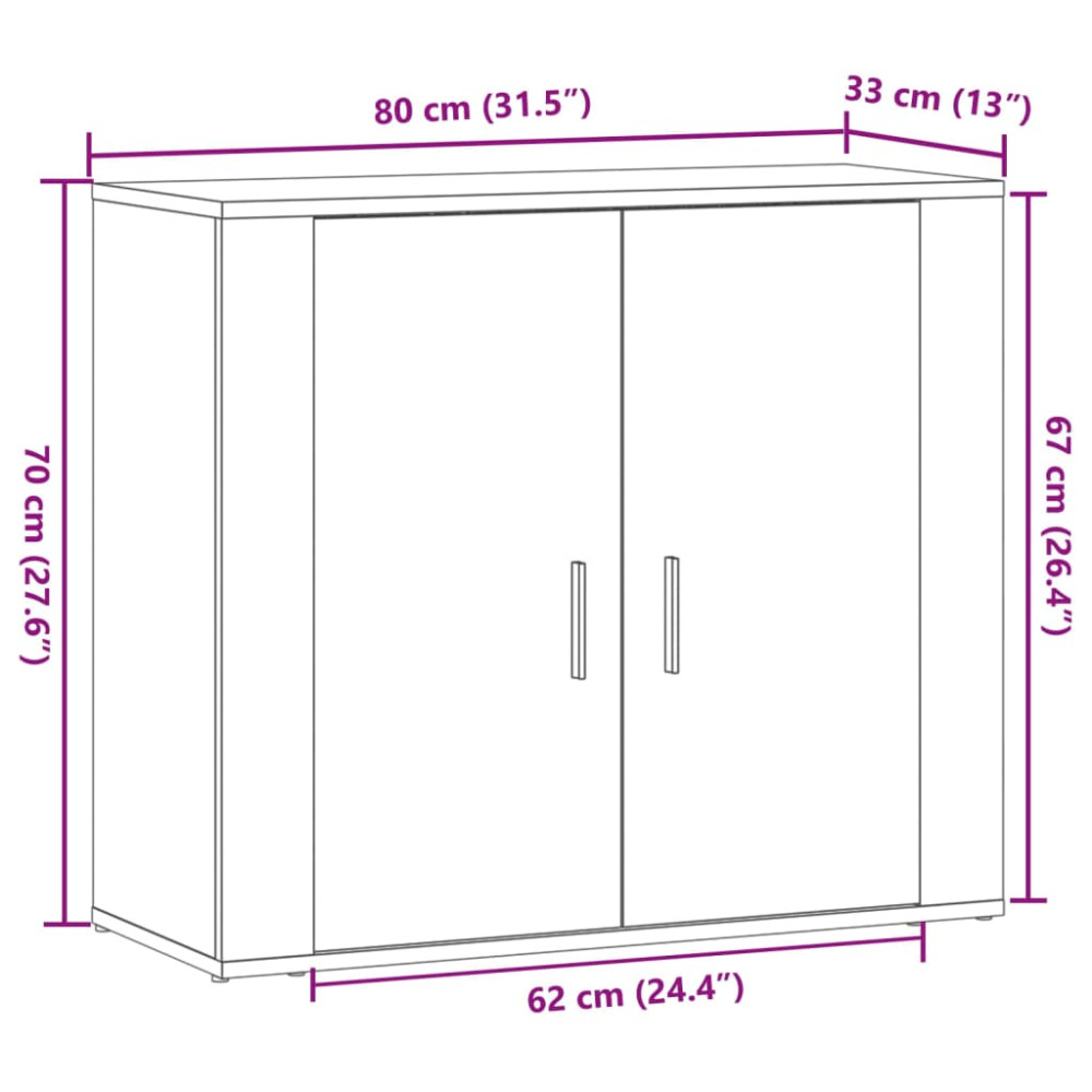 Produktbild för Skänk ek 80x33x70 cm konstruerat trä