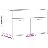 Produktbild för Tvättställsskåp betonggrå 80x38,5x46 cm konstruerat trä