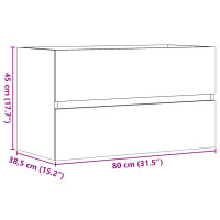 Produktbild för Badrumsskåp åldrat trä 80x38,5x45 cm konstruerat trä