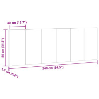 Produktbild för Vägghängd sänggavel åldrat trä 240x1,5x80 cm konstruerat trä
